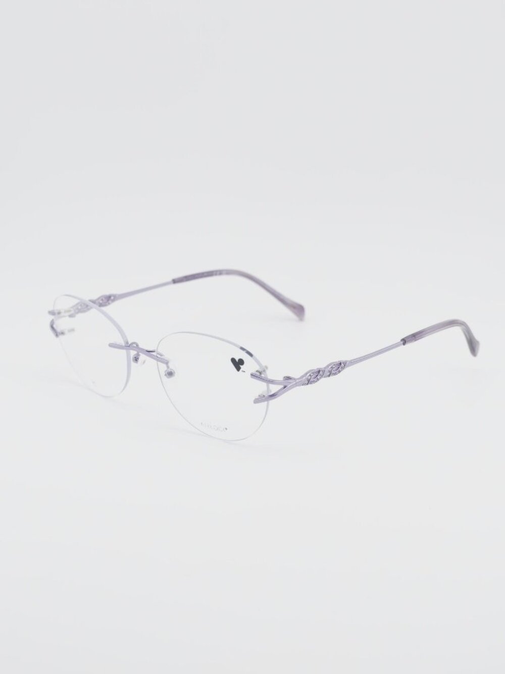AIRLOCK JADE 202 532 Rimless Eyeglasses Lilac 52mm Cat Eye Frame